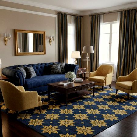 Handcrafted Classic Cotton and Wool Handknotted Rug for Peaceful Retreat